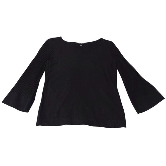 NEW TALBOTS Knit Top Blouse Stretchy Petite Small Flared Cuffs Textured Sleeves - Picture 1 of 8